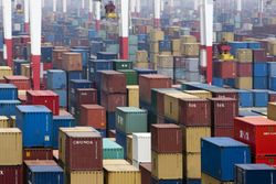 Containers-Yangshan Deep Water Port in Shanghai, China