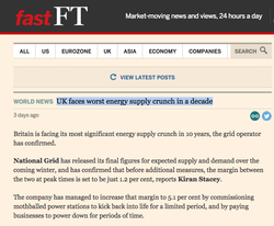 FT-UK faces worst energy supply crunch in a decade